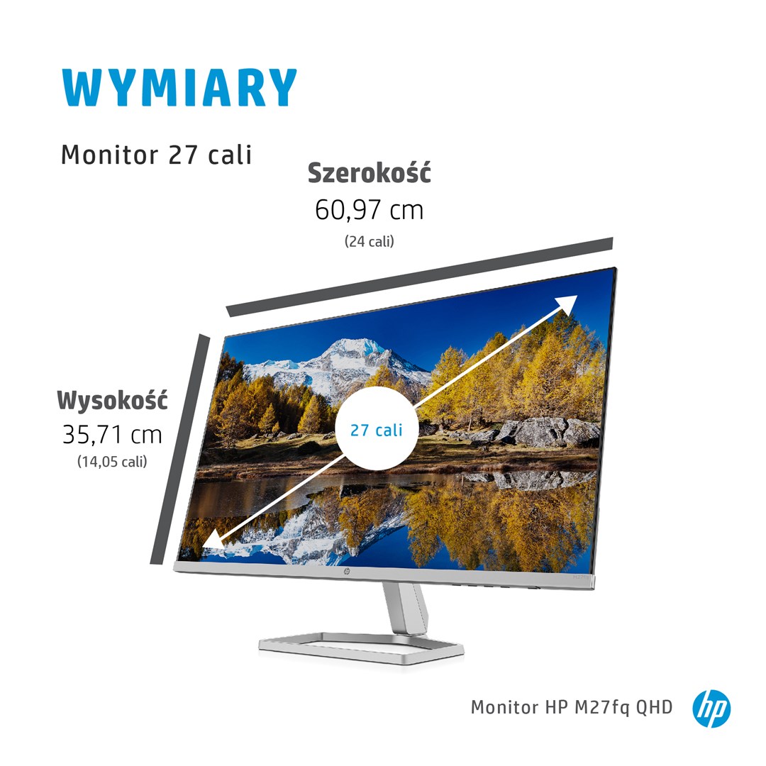 Monitor HP M27fq, 27", 2560 x 1440, Quad HD, 75 Hz, i hirtë