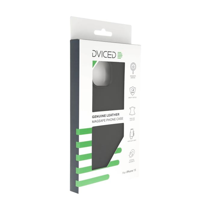 Dviced Leather Case With MagSafe For iPhone 15, Black