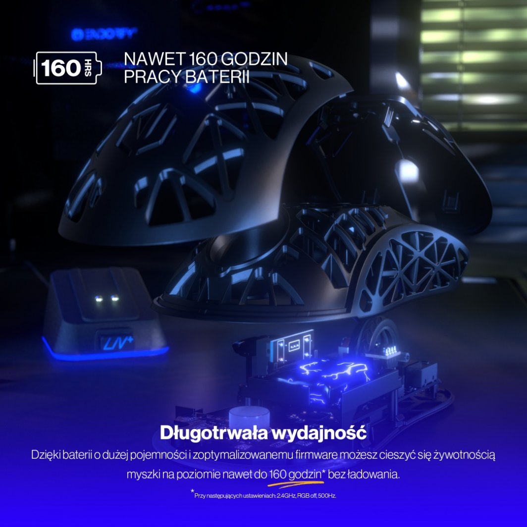Maus Endorfy LIV Plus Wireless PixArt PAW3395, 26,000 DPI, i zi