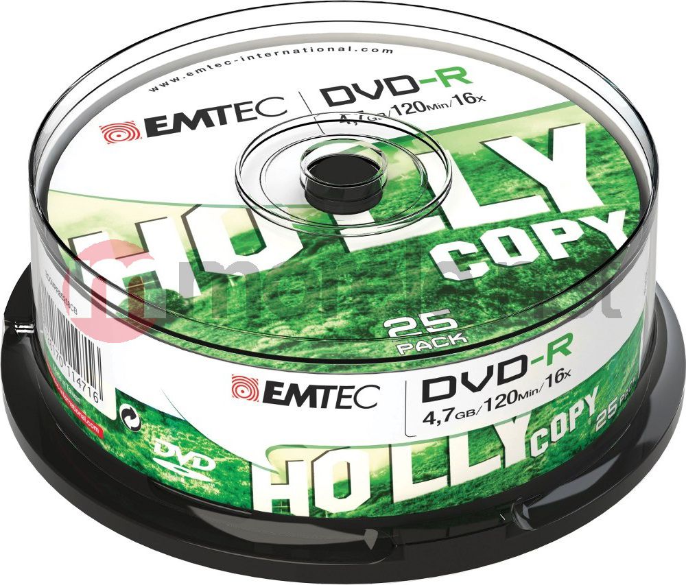 Disqe Emtec DVD-R, 4.7GB, 16x, 25 copë
