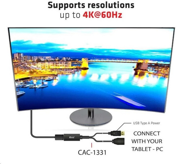 [OUTLET] Kabllo Club3D HDMI - DisplayPort 1.2, 25 cm, e zezë