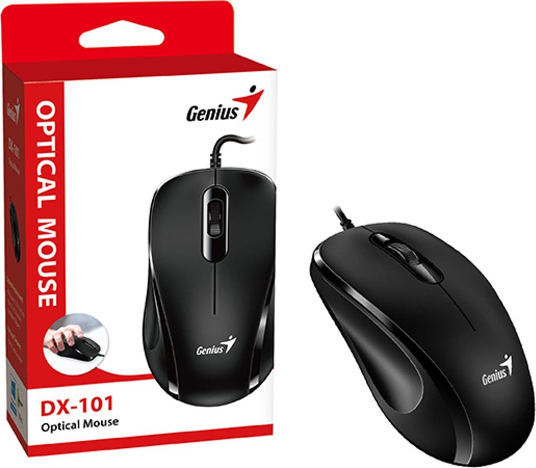 Maus Genius DX-101, me kabllo USB, optik, i zi