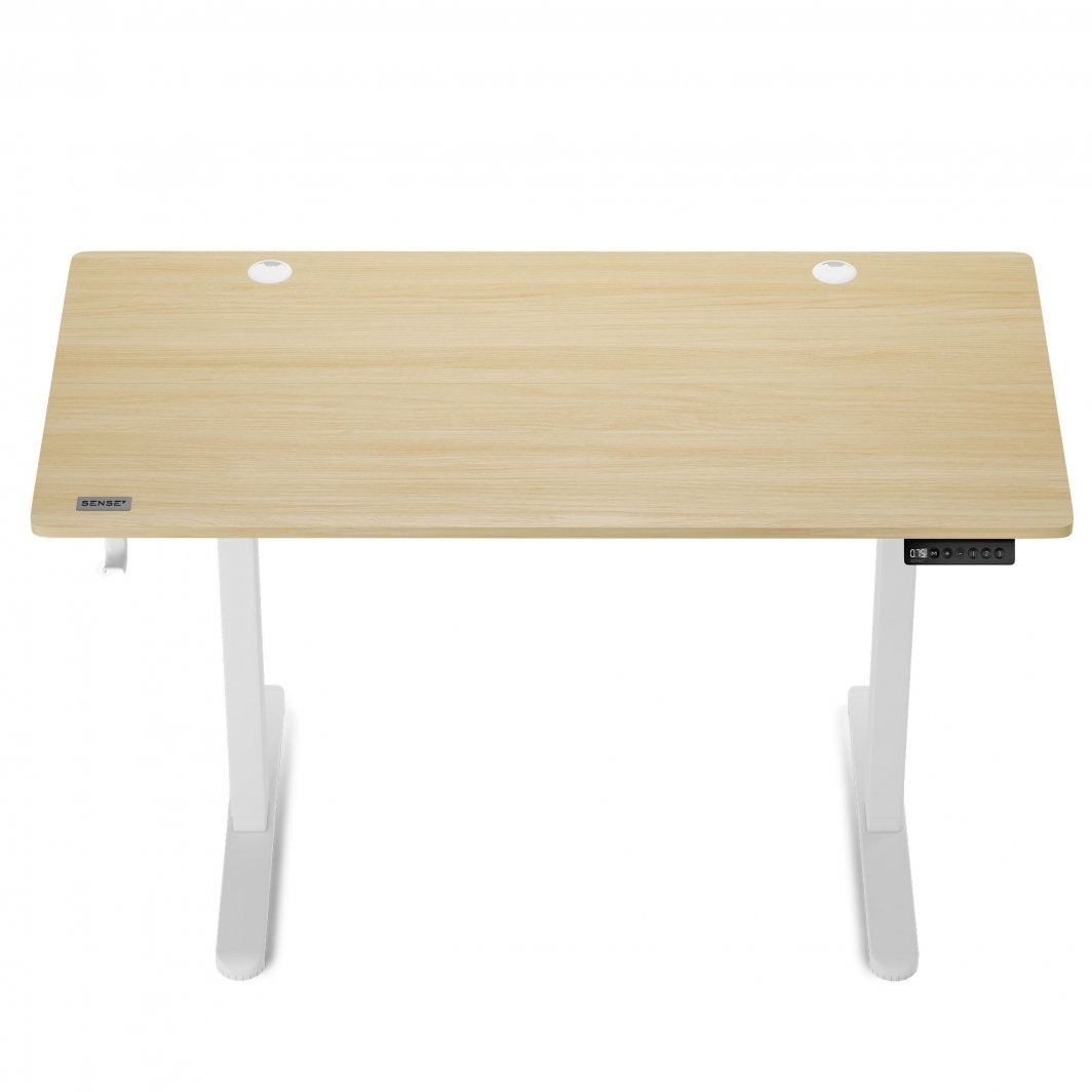 [OUTLET] Tavolinë elektrike SENSE7 Nojo, 120cm x 60cm, e bardhë/ druri e hapur