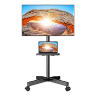 Mbajtëse TV me rrota Perlegear PGTVMC06, 23-60", raft për pajisje, e zezë