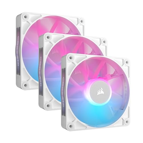 Ventilatorë kasë CORSAIR ICUE LINK RX120 RGB, set 3x120mm PWM, me hub, të bardhë