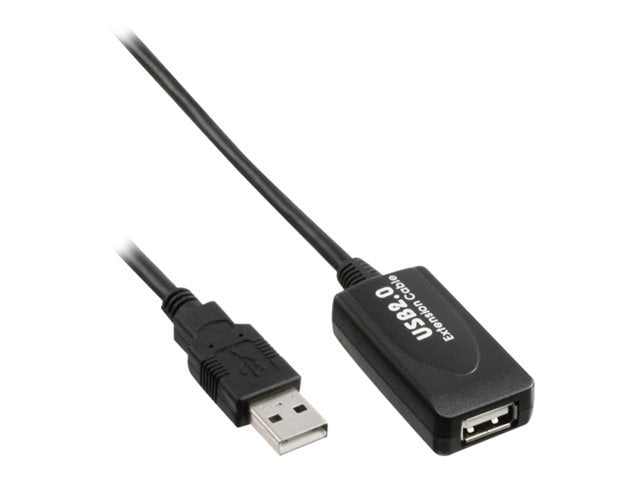 Kabllo USB InLine USB 2.0, USB A, 5 m, e zezë