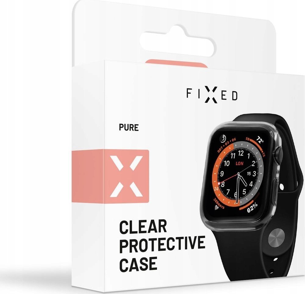 Mbrojtëse orë FIXED Pure Cover për Apple Watch Ultra 49mm, xham i kalitur, transparente