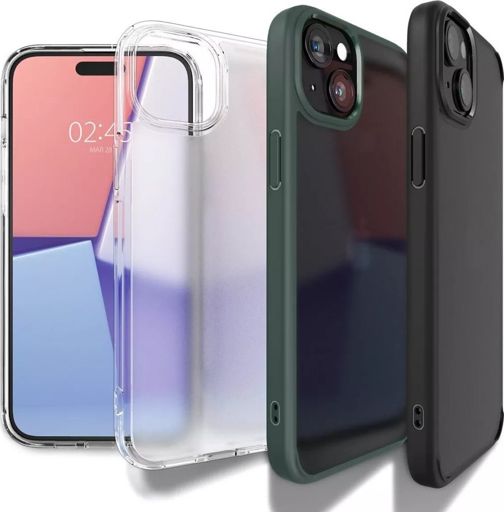 Mbulesë telefoni Spigen Ultra Hybrid, për iPhone 15 Plus, frost black