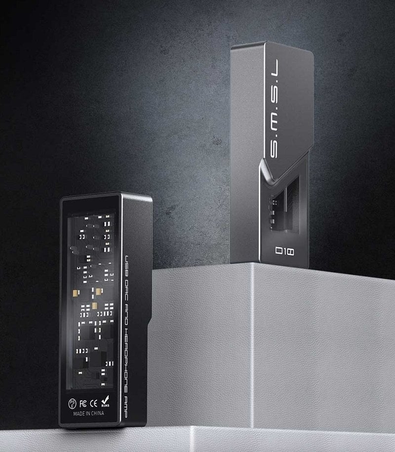 Dekoder audio portabël S.M.S.L D10, DAC me amplifikator kufjesh, 500mW, 3.5mm dhe 4.4mm