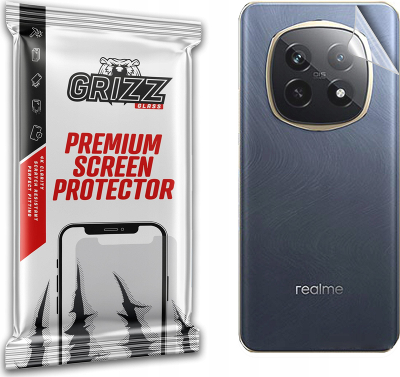 Film mbrojtës GrizzGlass SatinSkin, për Realme P2 Pro, pjesa e pasme, transparent