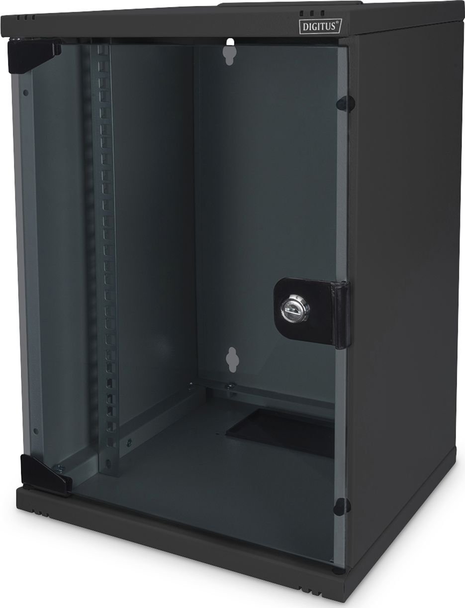 Rraf i murit për rrjet Digitus DN-10-SET-2-B, 10", 9U, i zi