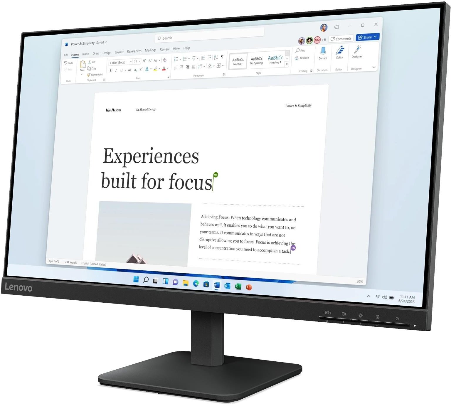 Monitor Lenovo L24-4e, 24", FHD, 100Hz