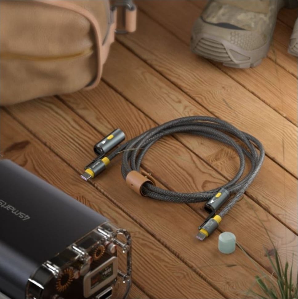 Kabllo USB C në USB C 4SMARTS Explorer 3 në 1, 240W, 1.5m, i zi