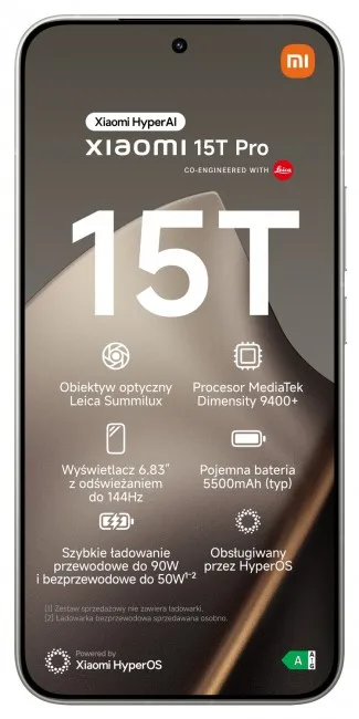 Celular Xiaomi 15T Pro, 6.83", 12/1024GB, i hirtë