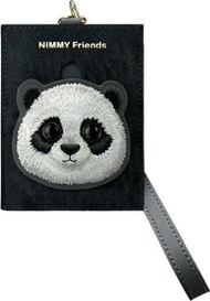 Portofol për kartela iLike Nimmy, motiv panda, poliuretan, i zi