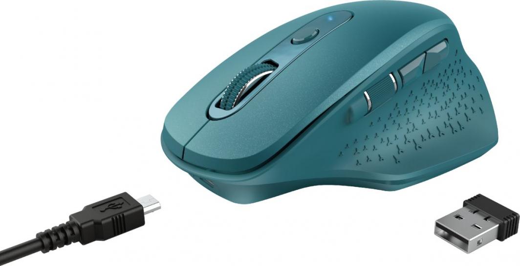 Maus Trust Ozaa, wireless, USB, i kaltërt
