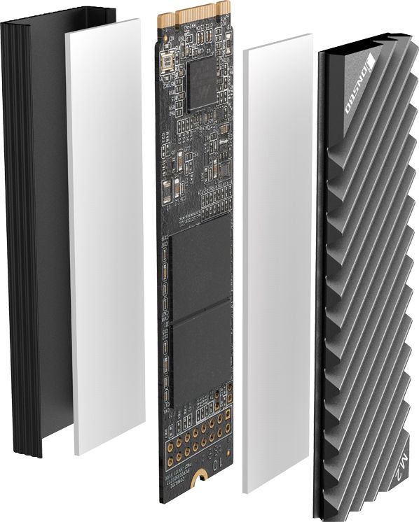 Ftohës SSD M.2 Jonsbo M.2-3, për NVMe 2280, pasiv, gri