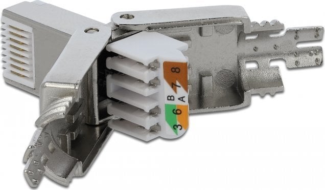 Konektor rrjeti Delock RJ45 Cat6 STP, pa vegla, gri