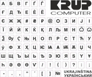 Ngjitëse tastiere PremiumCord, alfabet ukrainas, sfond transparent, për tastierë të errët