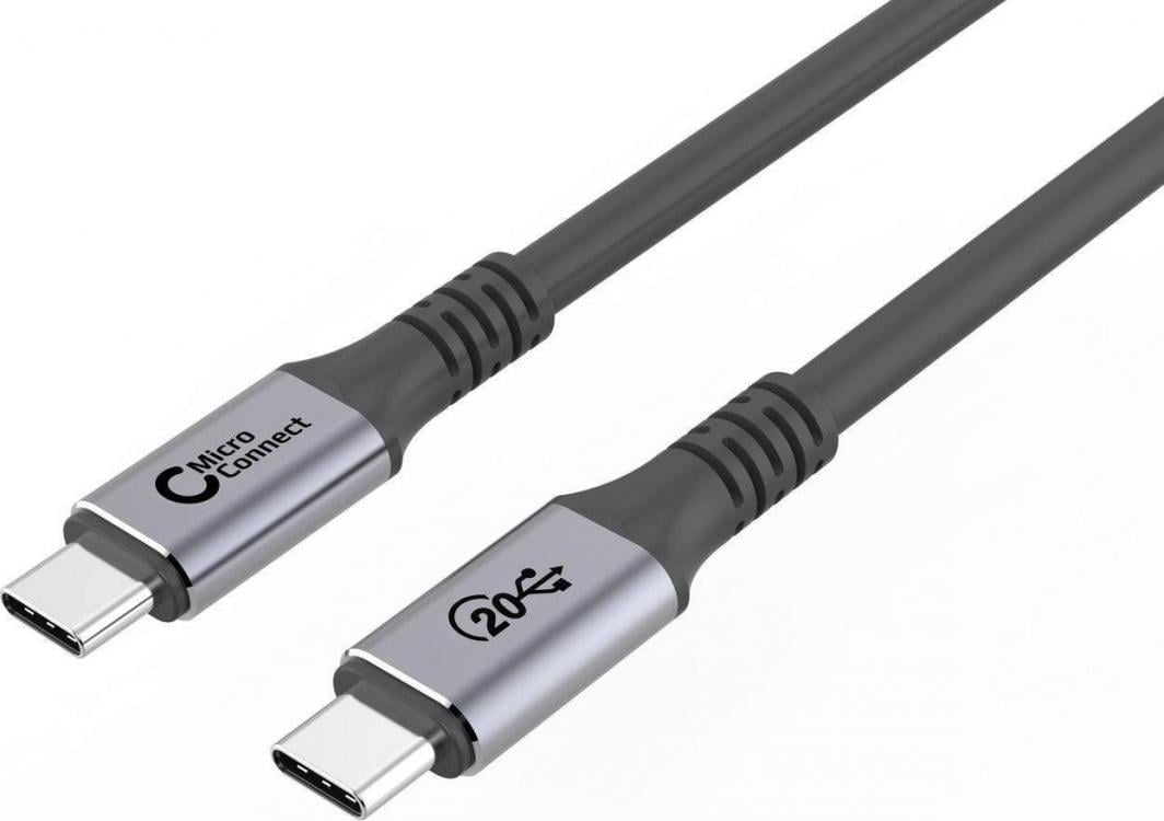 Kabllo USB MicroConnect USB-C në USB-C USB 3.2 Gen 2, 3m, e zezë argjendi