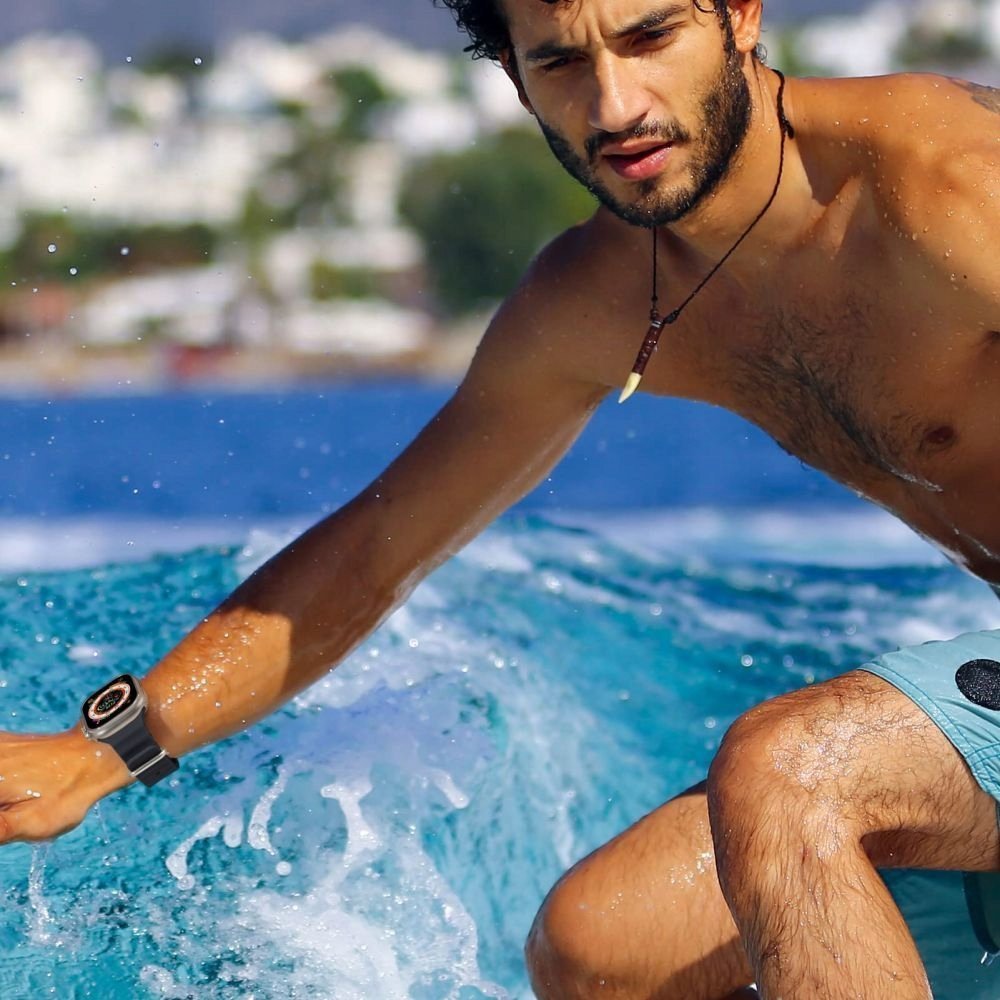 Rrip dore Tech-Protect Iconband Pro për Apple Watch, 42-49mm, TPU, i zi