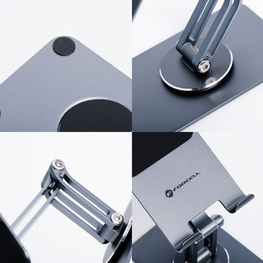 Носач за маса Forcell F-Grip Fold Stand 2, алуминиум, прилагодлив агол, сива