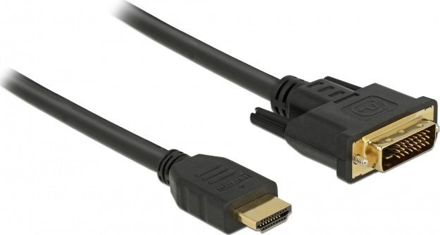 Kabllo Delock HDMI në DVI‑D 24+1, 0,5 m, e zezë