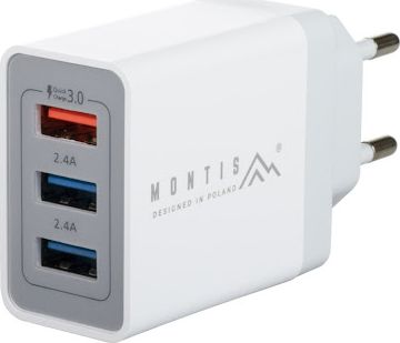 Karikues rrjeti Montis MT009, 3x USB A, 30W, i bardhë