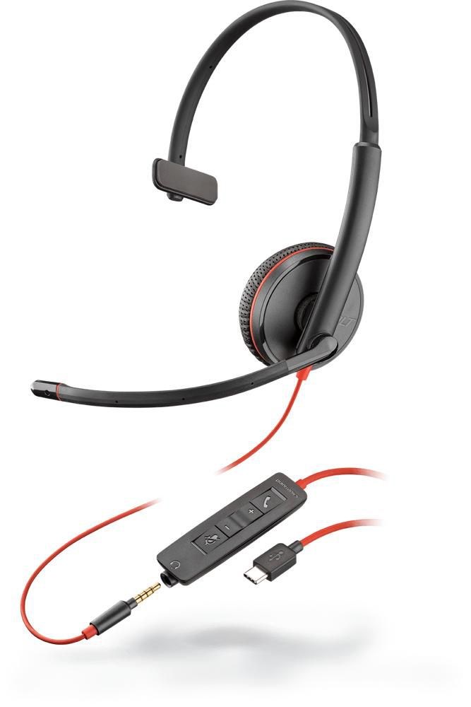 Kufje Plantronics Poly C3215, USB-C, të zeza