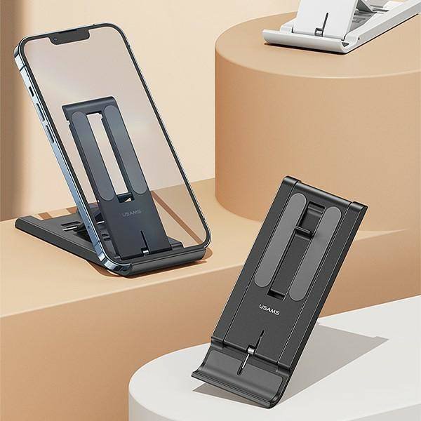 Mbajtëse desktop për telefon dhe tablet Usams US-ZJ070, e rregullueshme, universale, e bardhë