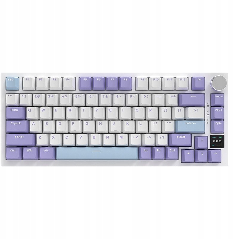 Tastierë mekanike AJAZZ AK820 Pro, tri-mode, RGB, e bardhë lejla blu