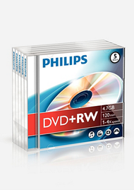 Disk Philips DVD+RW, 4.7GB, 4x