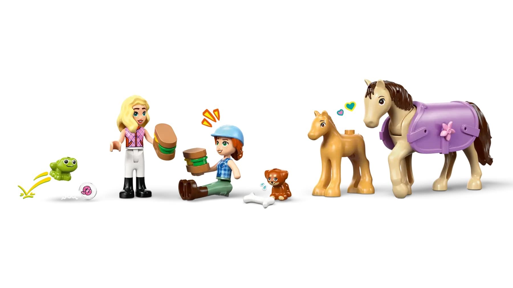 Set lodër LEGO Friends Trailer for Horse and Foal 42695, me rimorkio, për fëmijë