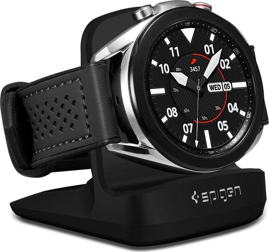 Mbajtëse ore smart Spigen S352 Night Stand, për Samsung Galaxy Watch 3 dhe Watch 4, TPU, e zezë
