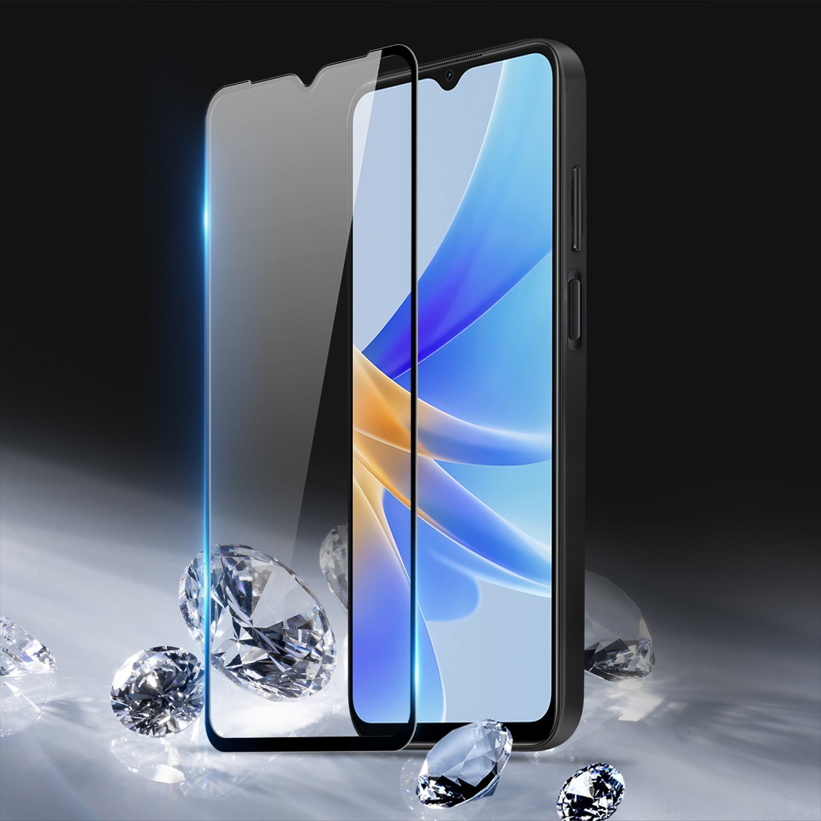 Xham mbrojtës Dux Ducis 9D për Oppo A17, 9H, kornizë e zezë