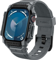 Куќиште со ремен Spigen Rugged Armor Pro за Apple Watch 10 46mm, TPU, темно сива