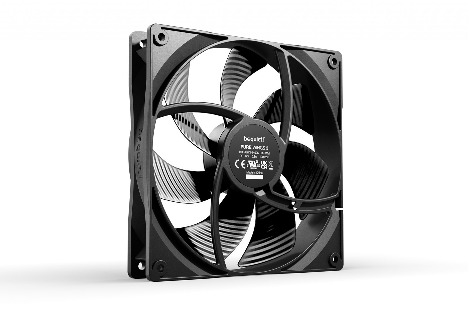 Ftohës Be quiet! Pure Wings 3, 14 cm, i zi