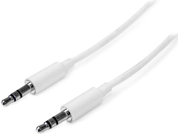 Kabllo StarTech MU1MMMSWH, Jack 3.5mm në Jack 3.5mm 1m, e bardhë