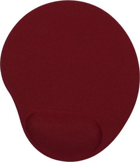 Mousepad Powerton ERGO PALMA, me jastëk xheli, kundër rrëshqitjes, burgundy e kuqe