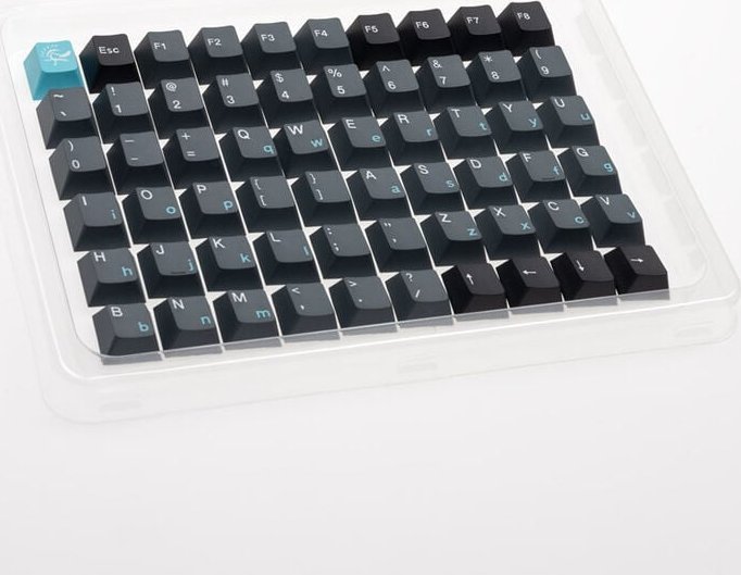 Set keycaps Ducky Skyline PBT Tripleshot, 133 taste, layout ANSI US, gri blu