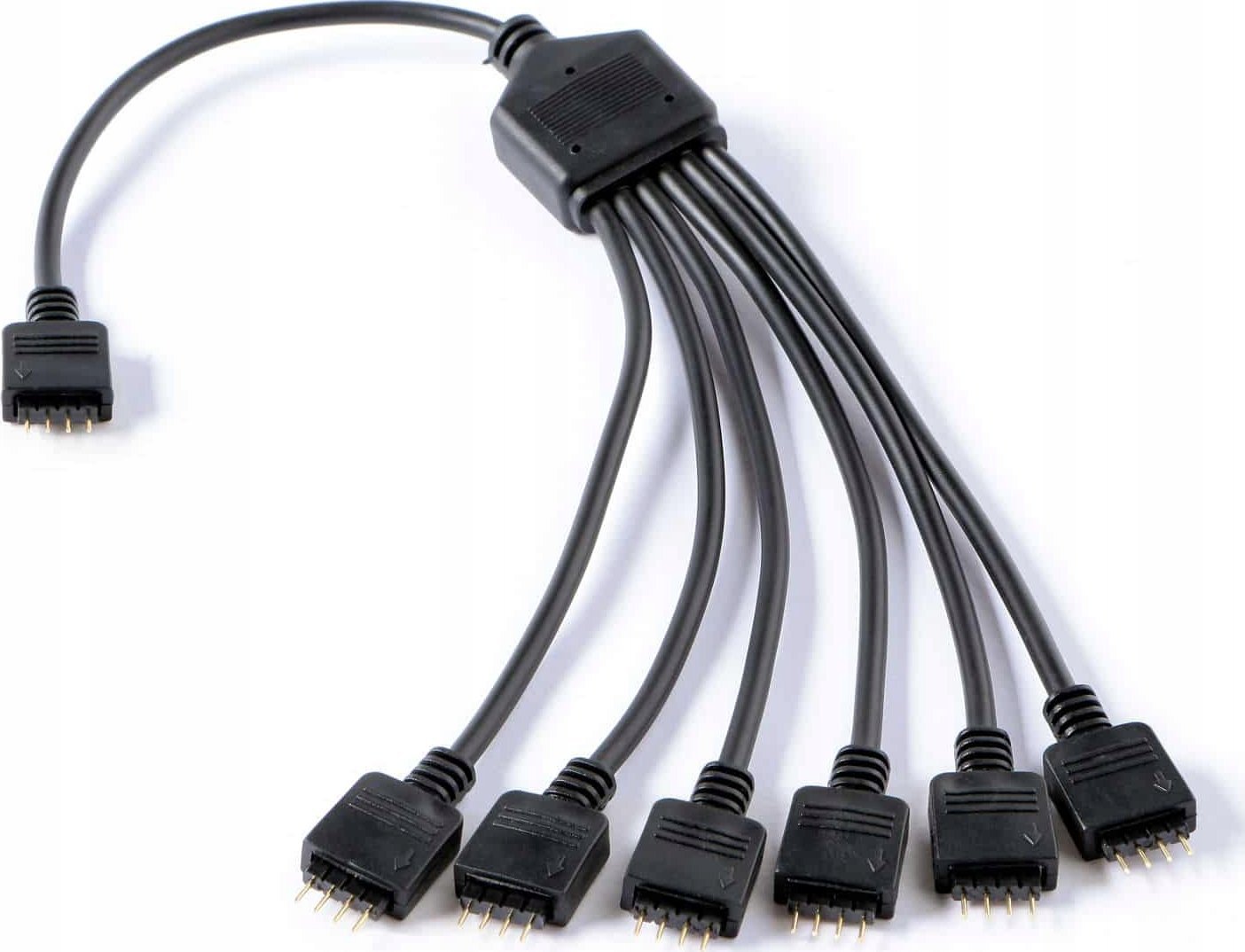 Kabllo ndarëse RGB Gelid Solutions 1 në 6, 5V 3 pin ARGB, e zezë