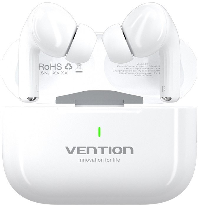 Kufje pa tela Vention Echo Lite E11, TWS, 30 orë bateri, të bardha