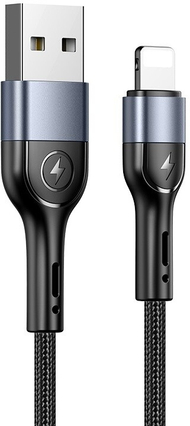 Kabllo për karikim dhe të dhëna USAMS US-SJ448 U55 lightning, 1m, e zezë