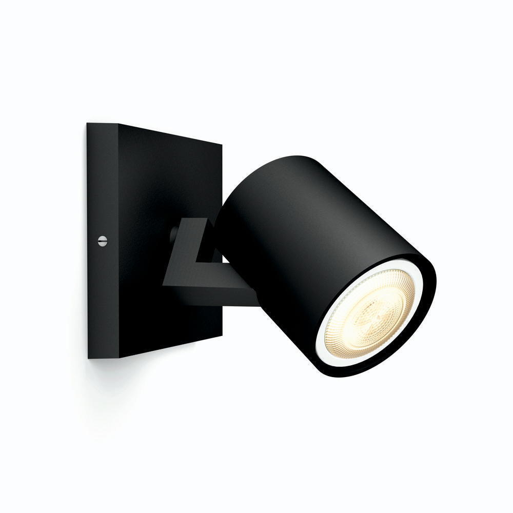 Spot tavanor LED Philips Hue Runner, White Ambiance, 1 llambë, i zi