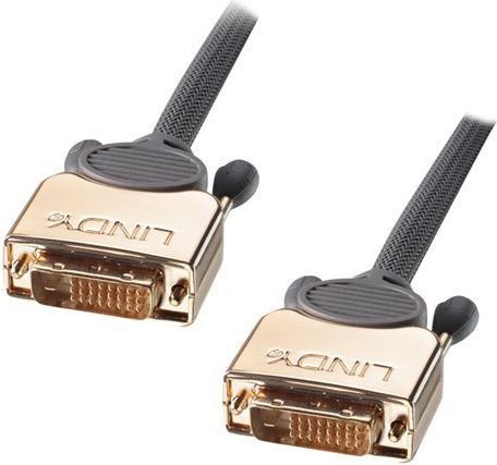 Kabllo video Lindy DVI D Dual Link, 5m, konektorë të veshur me ar