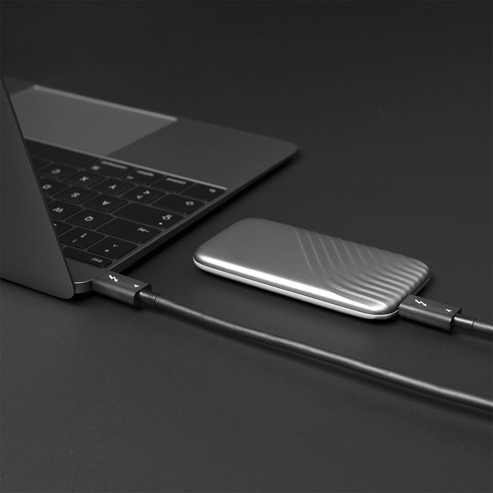 Kabllo USB C Lindy Thunderbolt 4, 1m, 40 Gb/s, e zezë