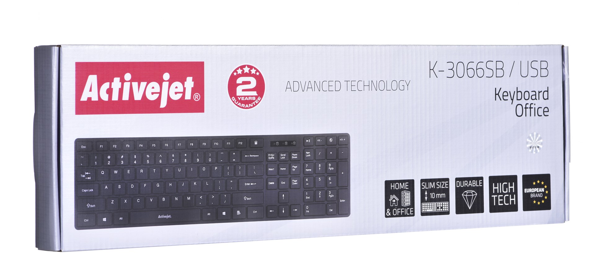 USB тастатура Activejet K-3066SB, 109 копчиња, црна
