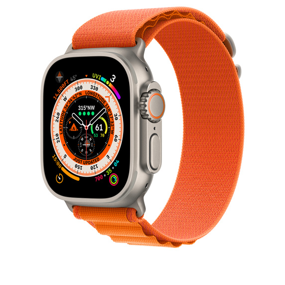 Apple Watch 49mm Band, Orange Alpine Loop - Large