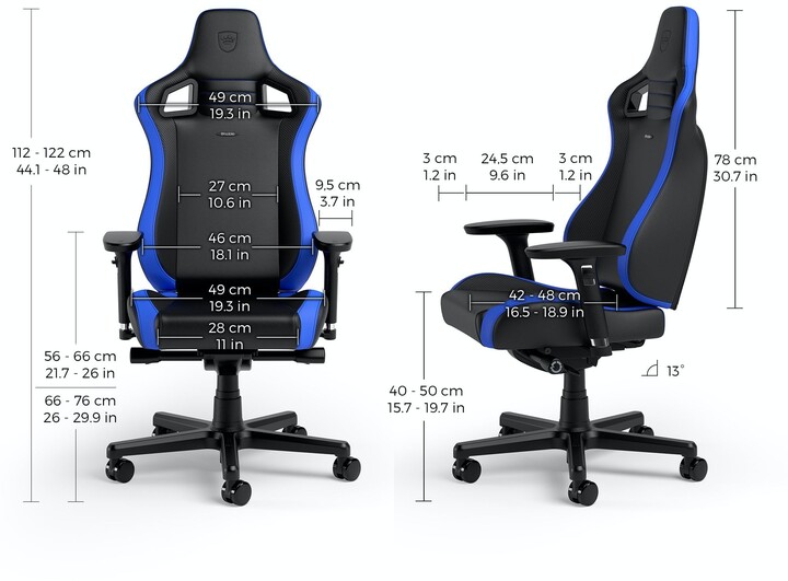 Karrige noblechairs EPIC Compact, e zezë / kaltër
