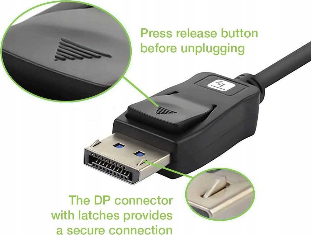 Kabllo DisplayPort Techly ICOC DSP A21 010, 1m, e zezë